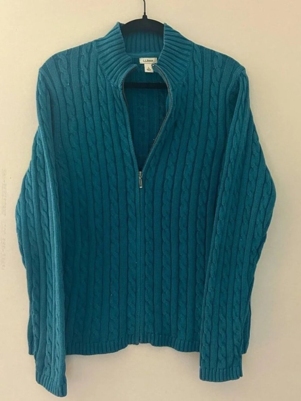 L.L. Bean 100% cotton knit jacket size L